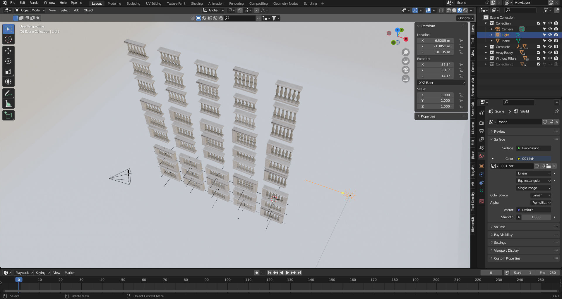 Balustrade - 15 Balcony Stone Models - Greek - Roman Low-poly 3D model_20