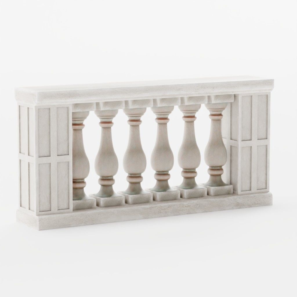 Balustrade - 15 Balcony Stone Models - Greek - Roman Low-poly 3D model_9