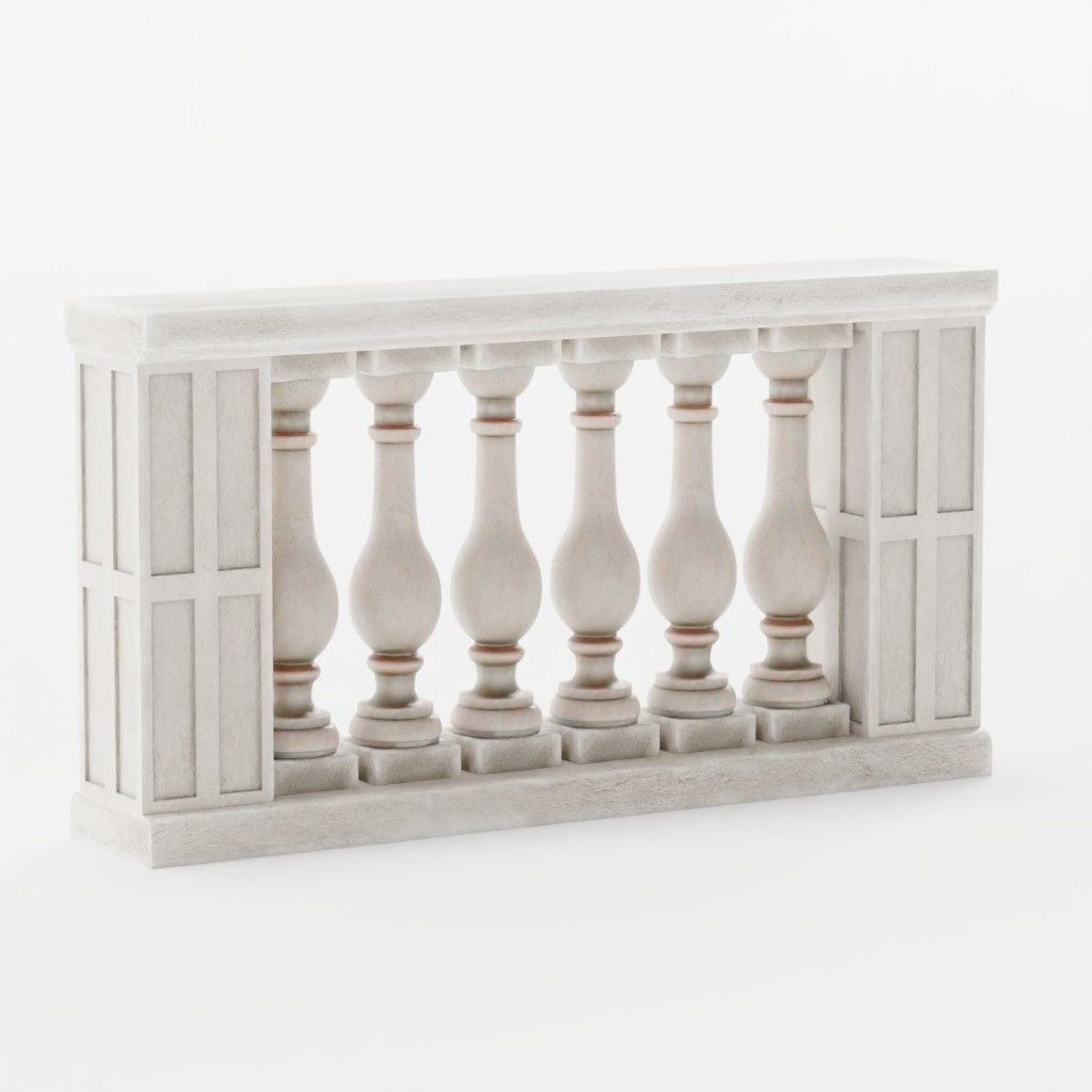 Balustrade - 15 Balcony Stone Models - Greek - Roman Low-poly 3D model_6