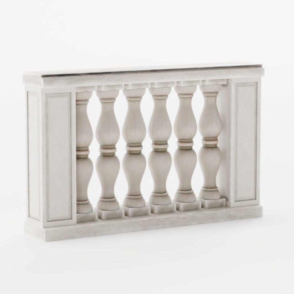Balustrade - 15 Balcony Stone Models - Greek - Roman Low-poly 3D model_12
