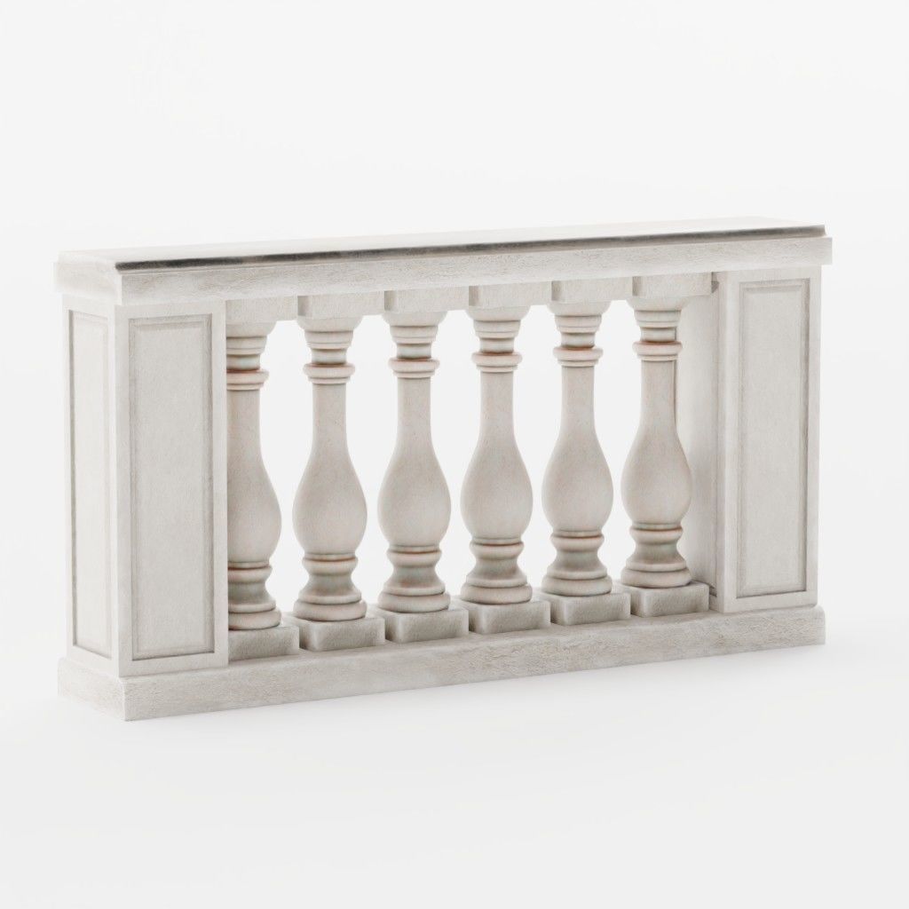 Balustrade - 15 Balcony Stone Models - Greek - Roman Low-poly 3D model_11