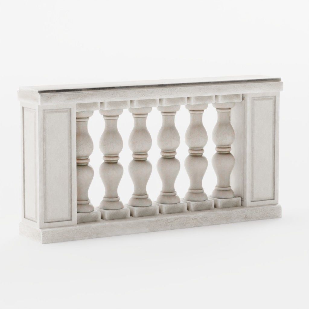 Balustrade - 15 Balcony Stone Models - Greek - Roman Low-poly 3D model_18