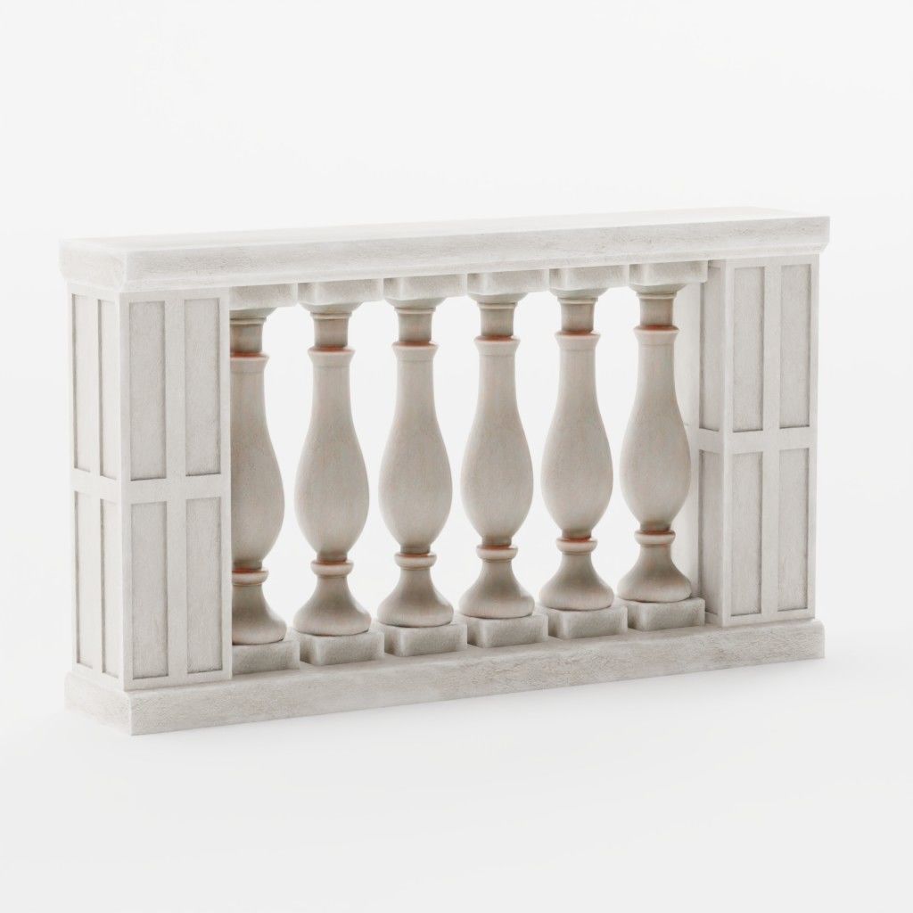 Balustrade - 15 Balcony Stone Models - Greek - Roman Low-poly 3D model_5