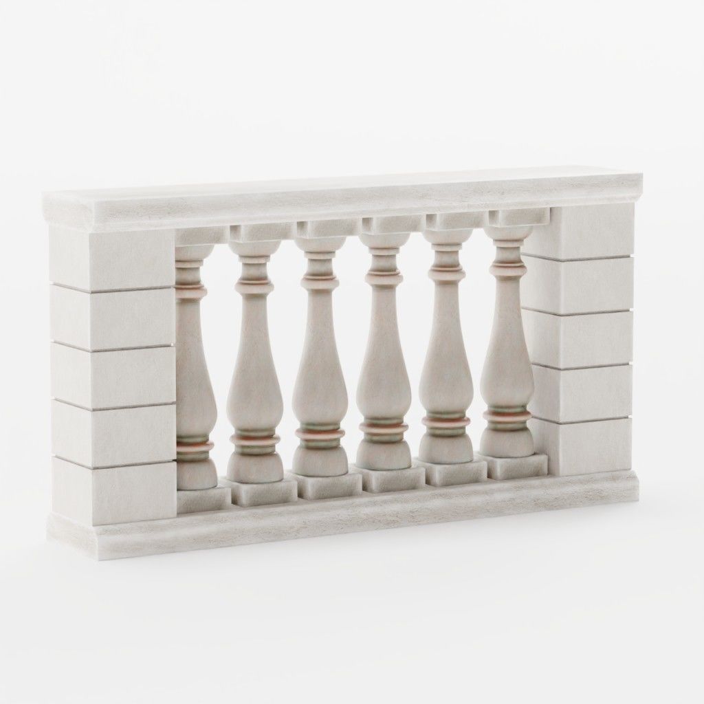 Balustrade - 15 Balcony Stone Models - Greek - Roman Low-poly 3D model_16