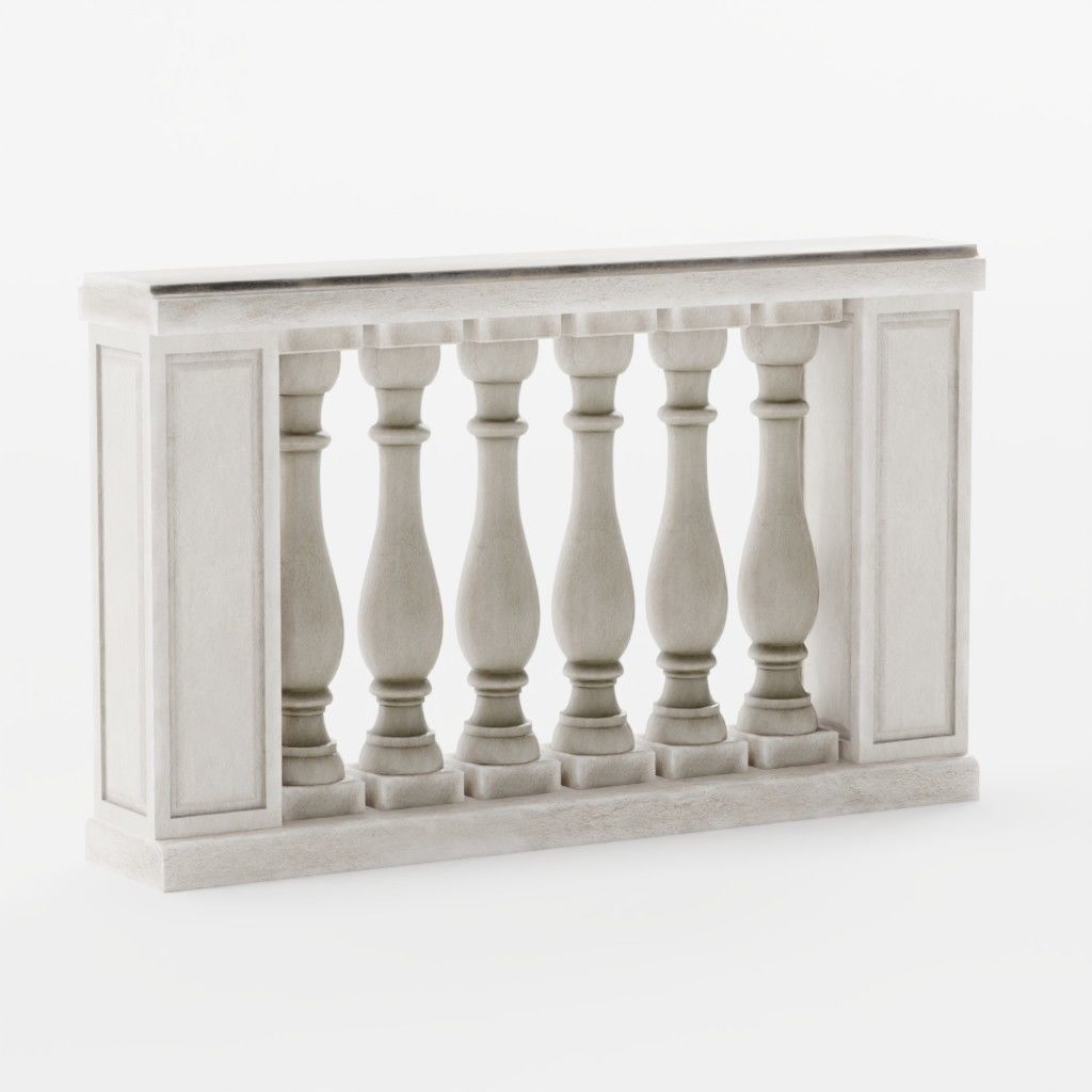 Balustrade - 15 Balcony Stone Models - Greek - Roman Low-poly 3D model_7