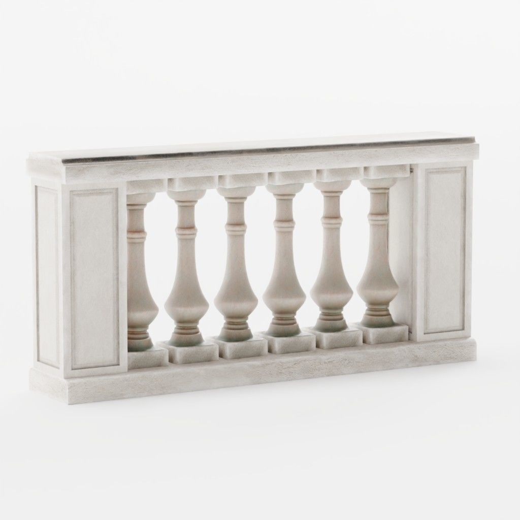 Balustrade - 15 Balcony Stone Models - Greek - Roman Low-poly 3D model_15