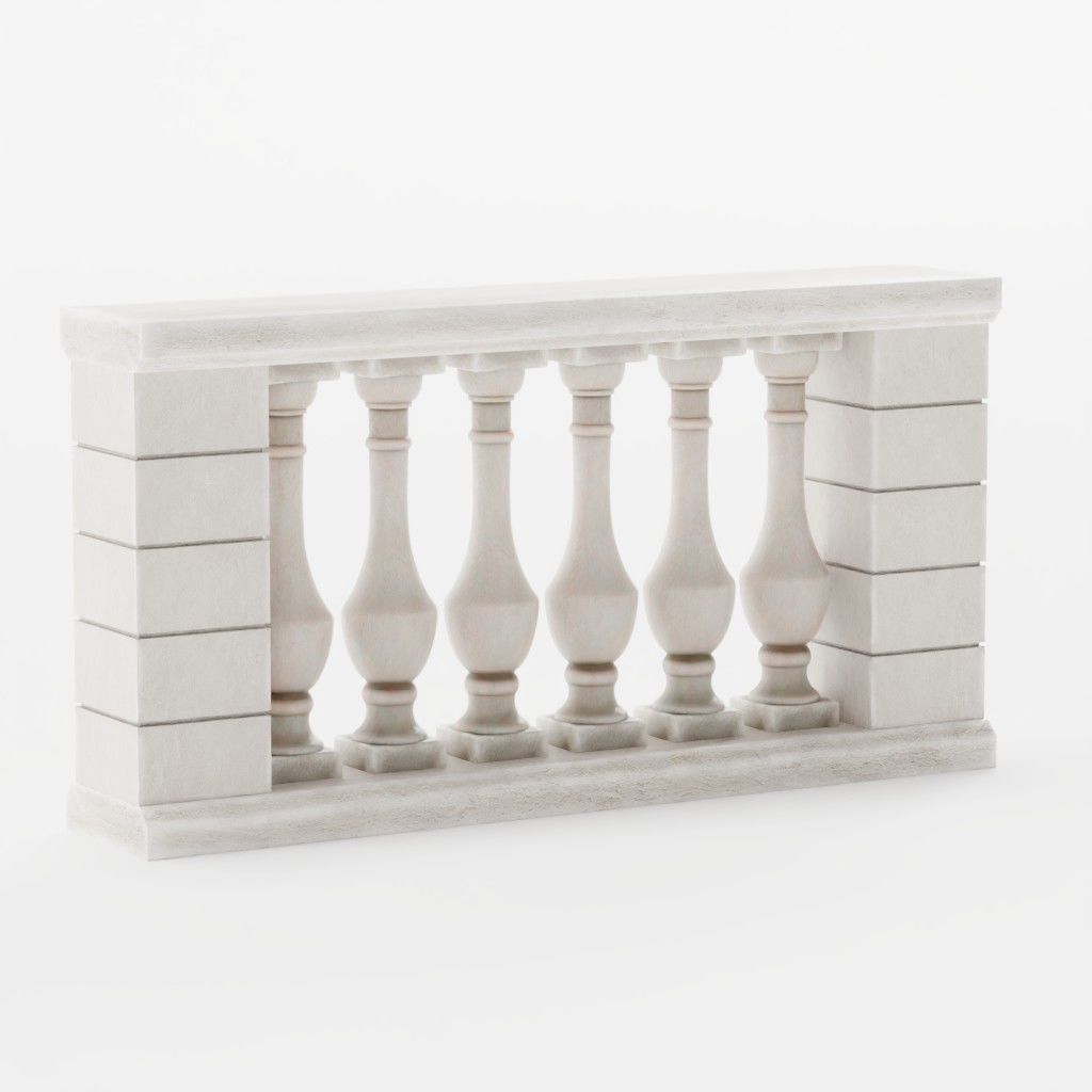 Balustrade - 15 Balcony Stone Models - Greek - Roman Low-poly 3D model_8