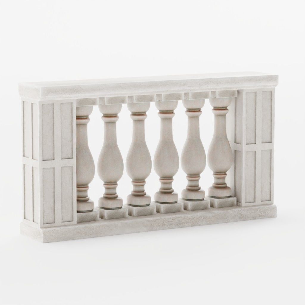 Balustrade - 15 Balcony Stone Models - Greek - Roman Low-poly 3D model_14