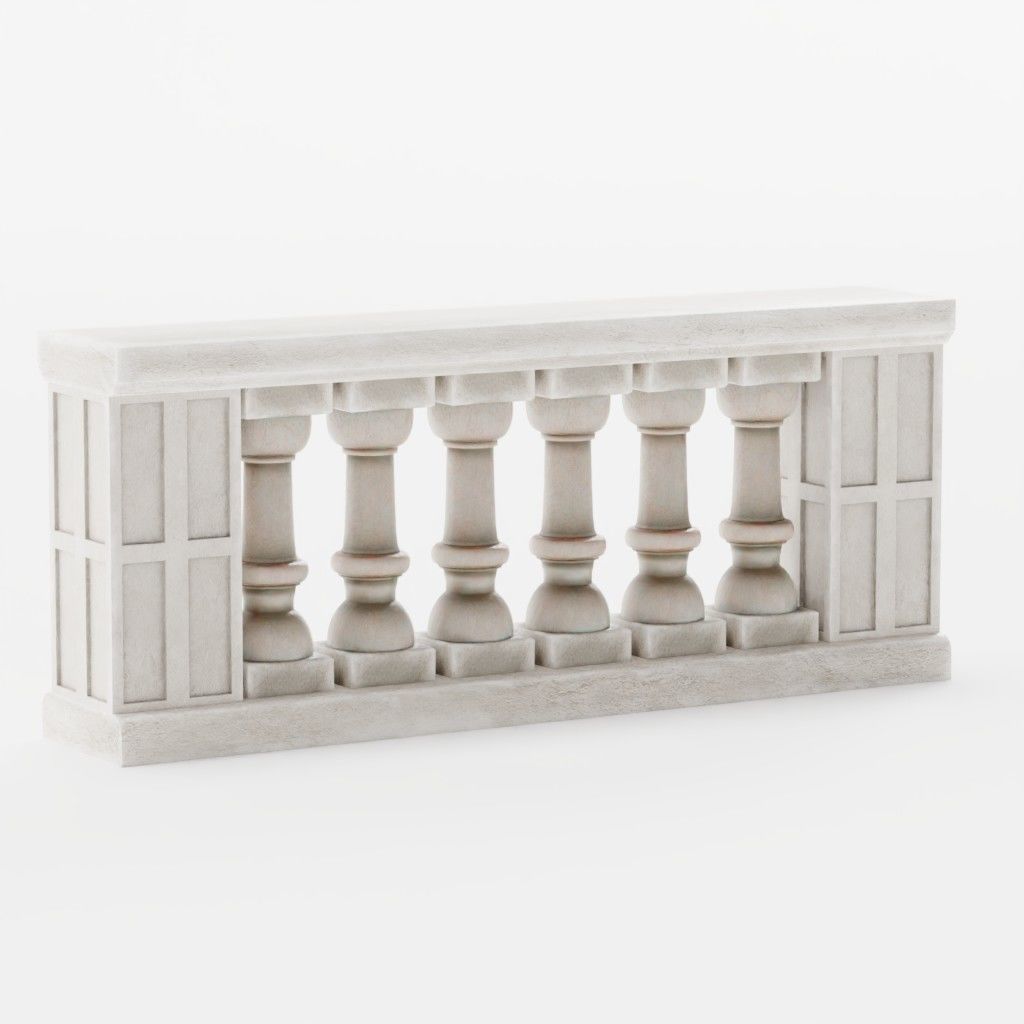 Balustrade - 15 Balcony Stone Models - Greek - Roman Low-poly 3D model_17