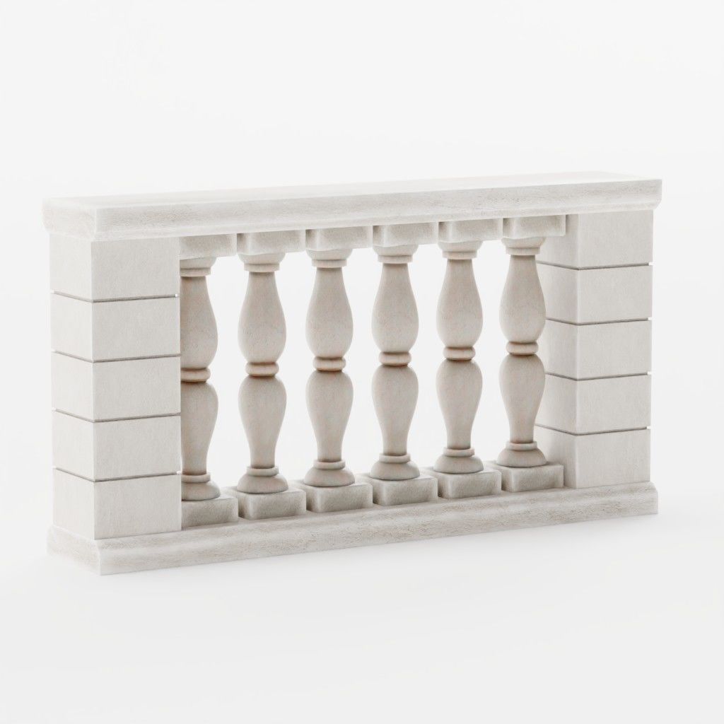 Balustrade - 15 Balcony Stone Models - Greek - Roman Low-poly 3D model_19