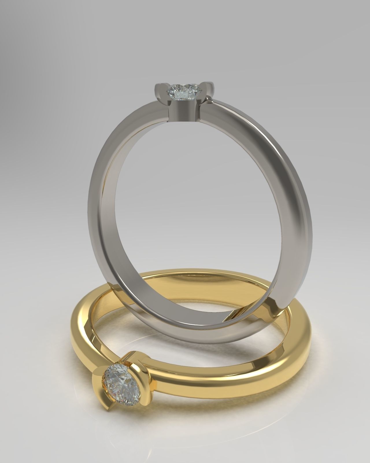 Bypass ring with 3mm gem 3D print model_6