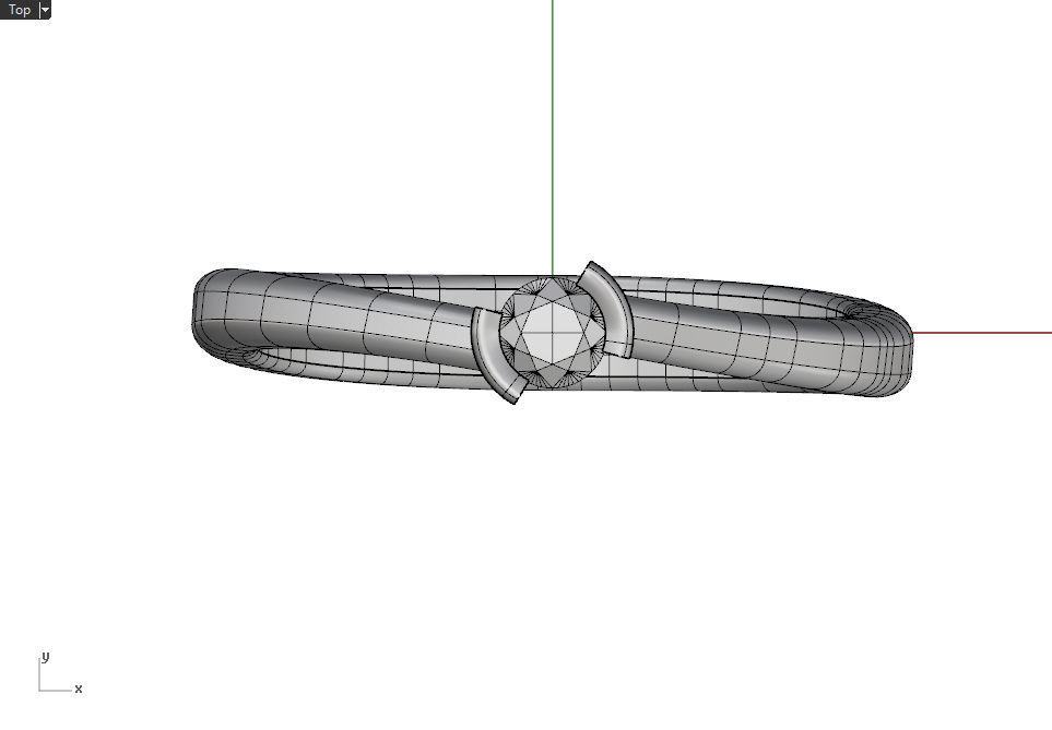 Bypass ring with 3mm gem 3D print model_11