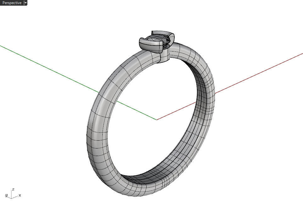 Bypass ring with 3mm gem 3D print model_9