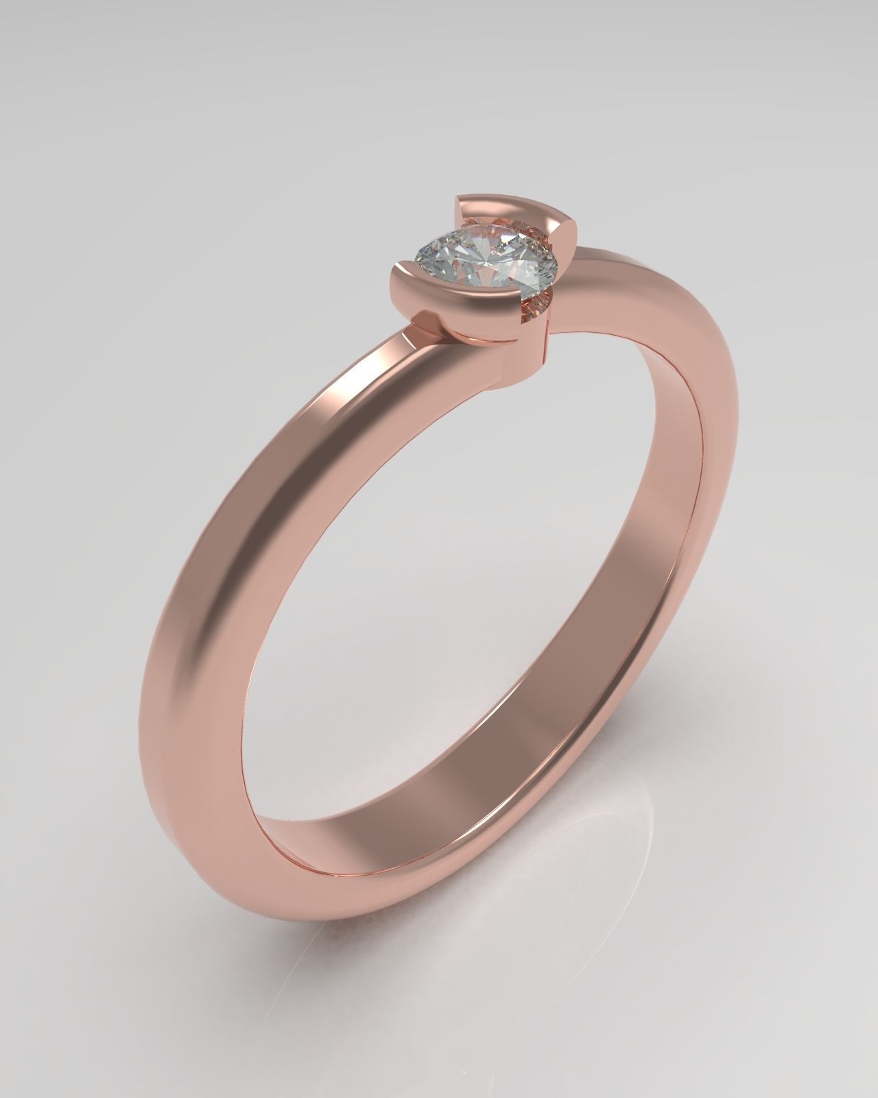Bypass ring with 3mm gem 3D print model_2