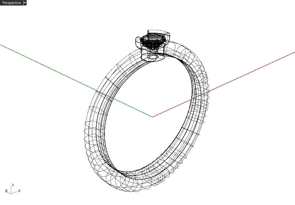 Bypass ring with 3mm gem 3D print model_10