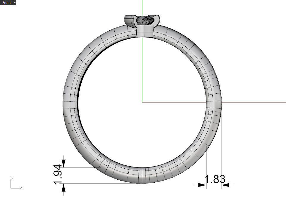Bypass ring with 3mm gem 3D print model_13