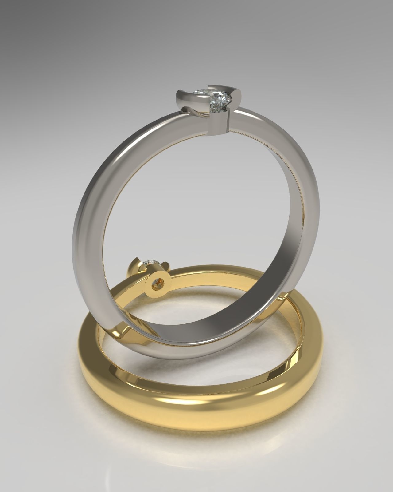 Bypass ring with 3mm gem 3D print model_7