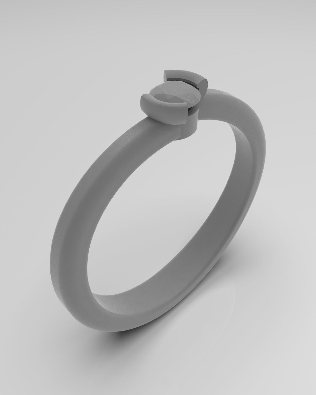 Bypass ring with 3mm gem 3D print model_8