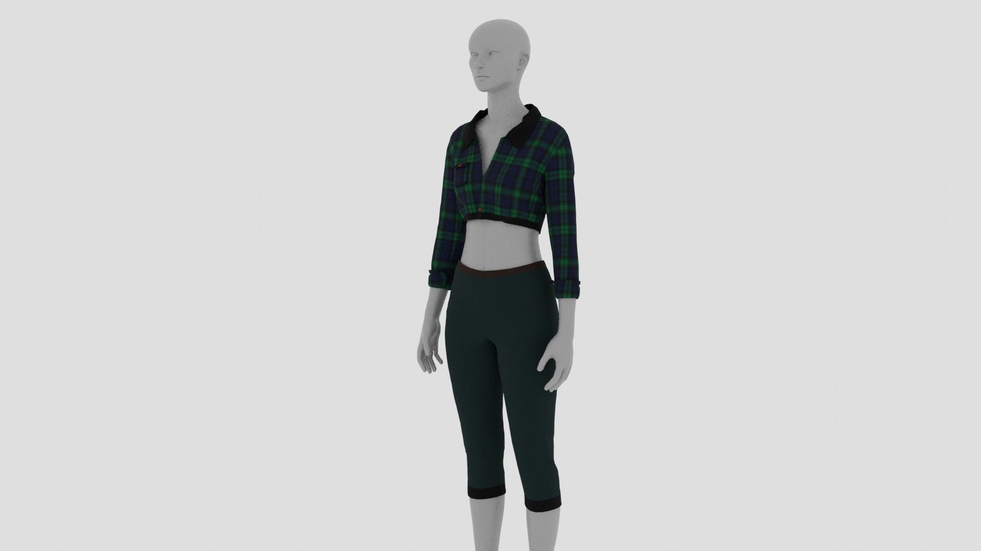 Womens Dress - Female Outfit Clothes Low-poly 3D model_2
