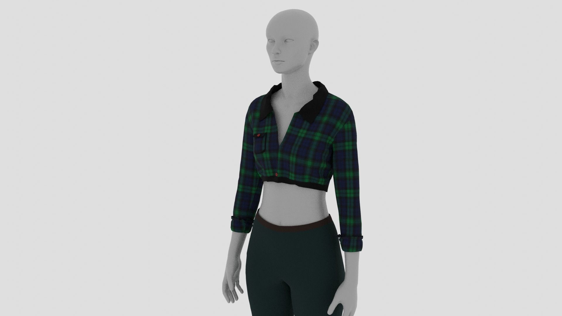 Womens Dress - Female Outfit Clothes Low-poly 3D model_11