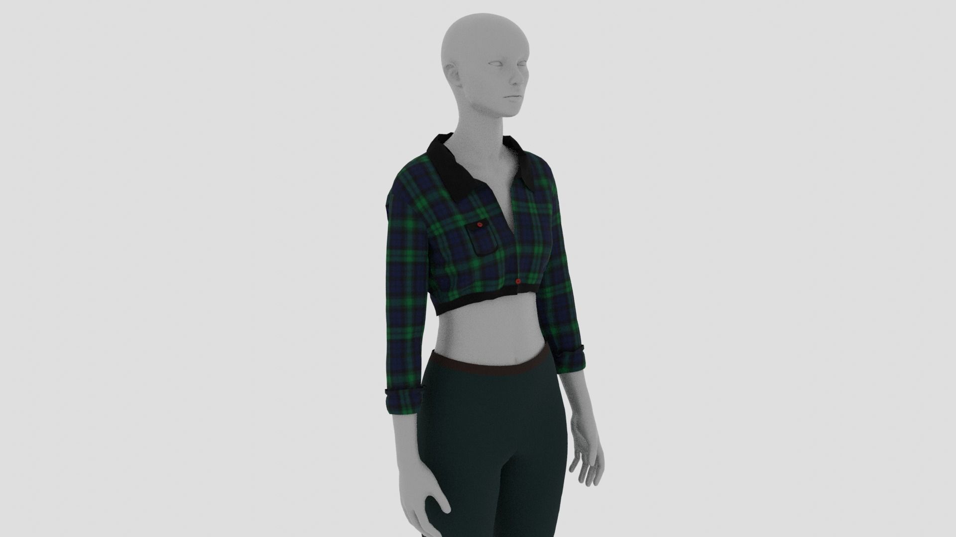 Womens Dress - Female Outfit Clothes Low-poly 3D model_9