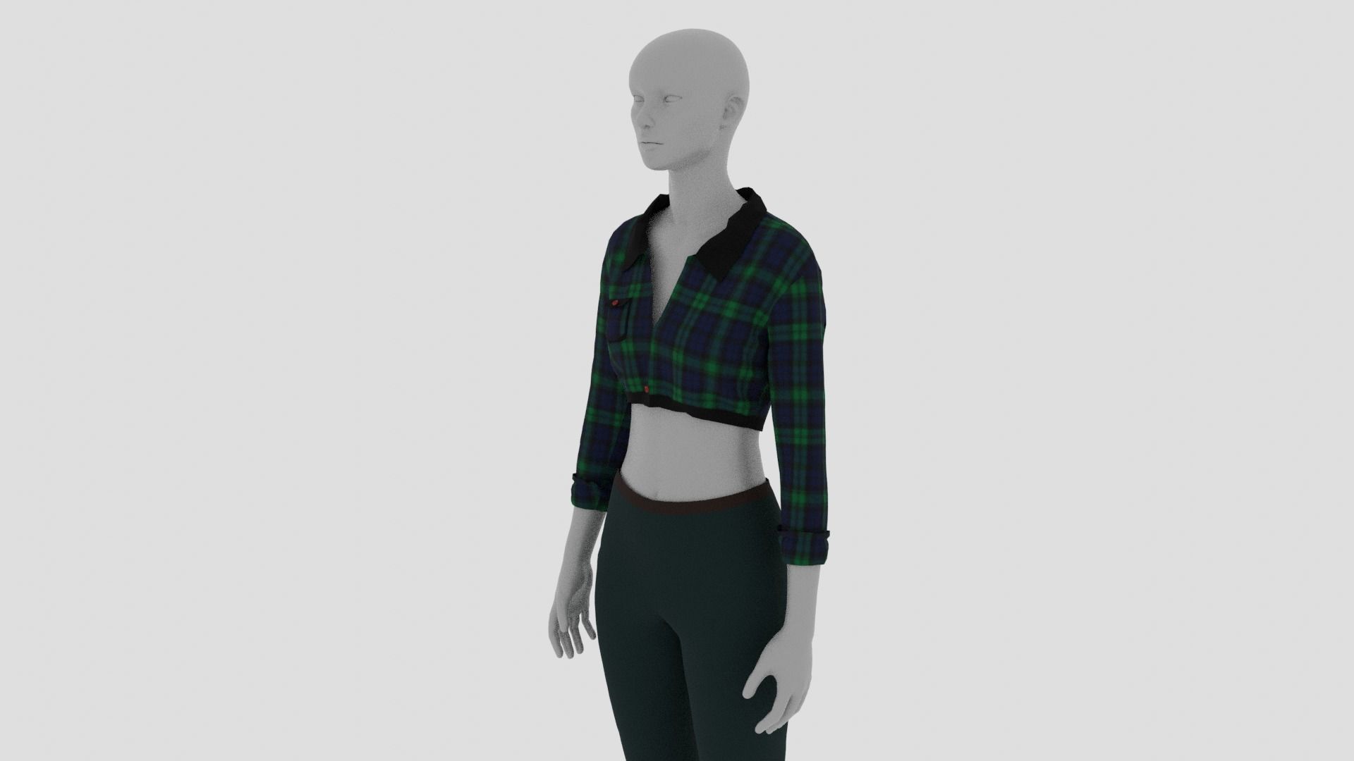 Womens Dress - Female Outfit Clothes Low-poly 3D model_14