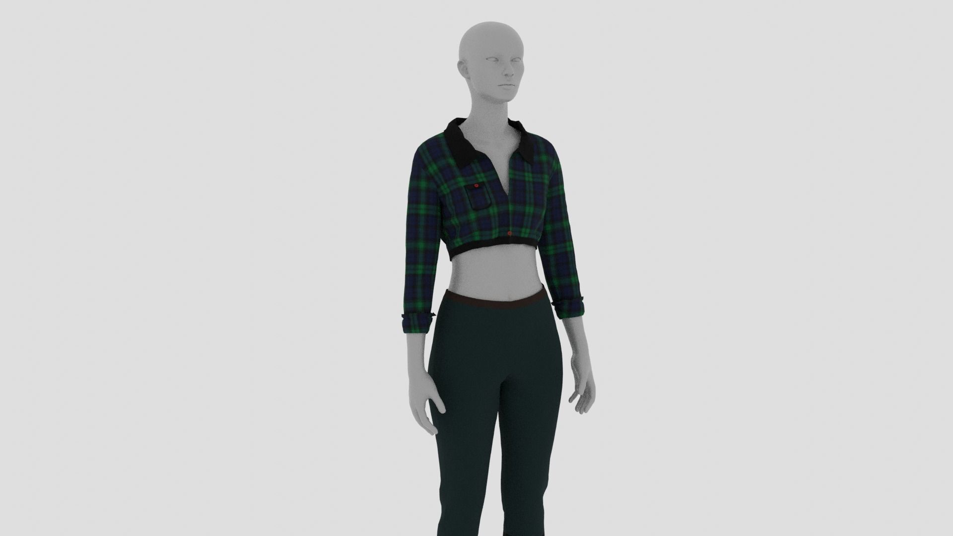 Womens Dress - Female Outfit Clothes Low-poly 3D model_17