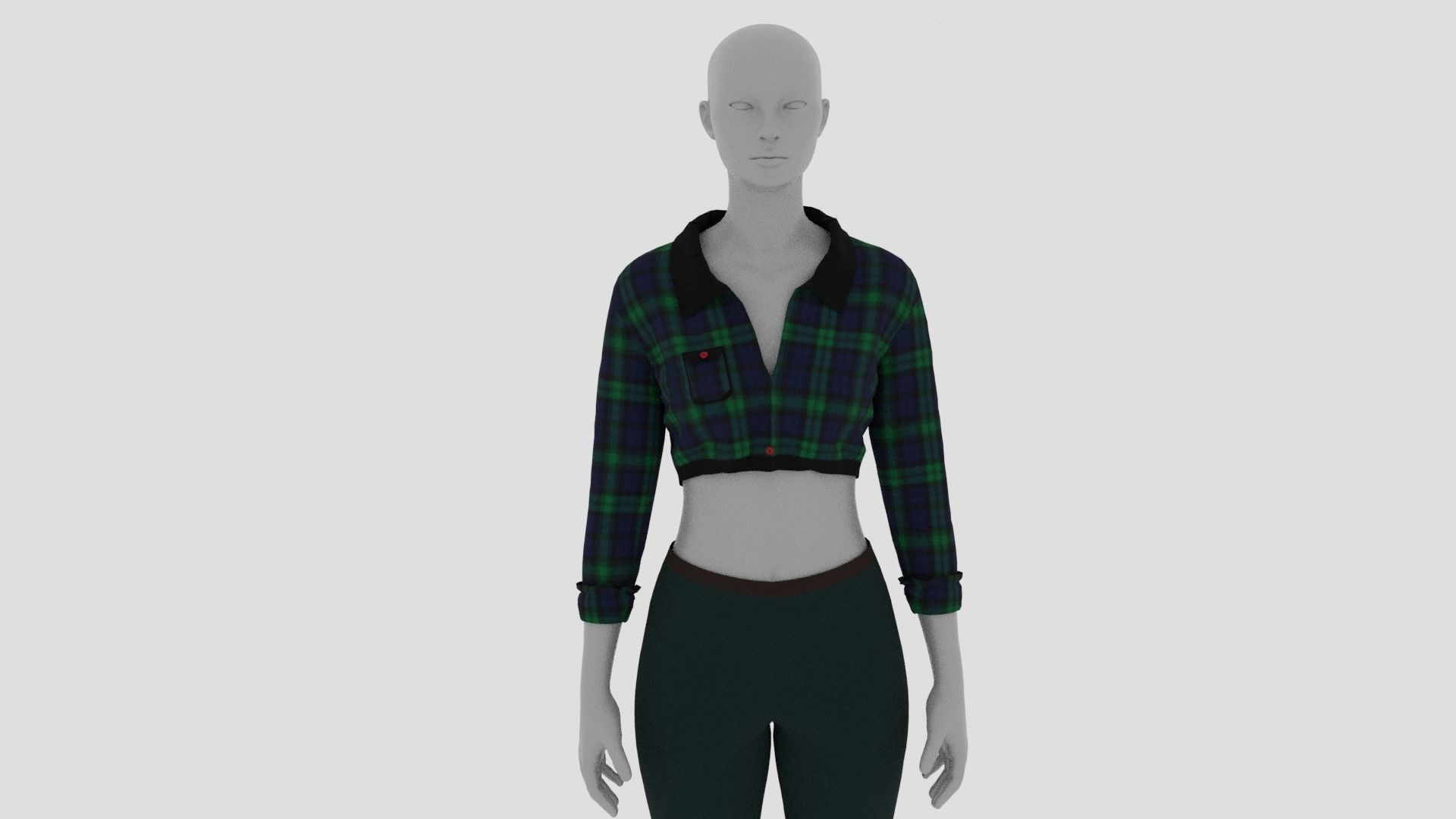 Womens Dress - Female Outfit Clothes Low-poly 3D model_10