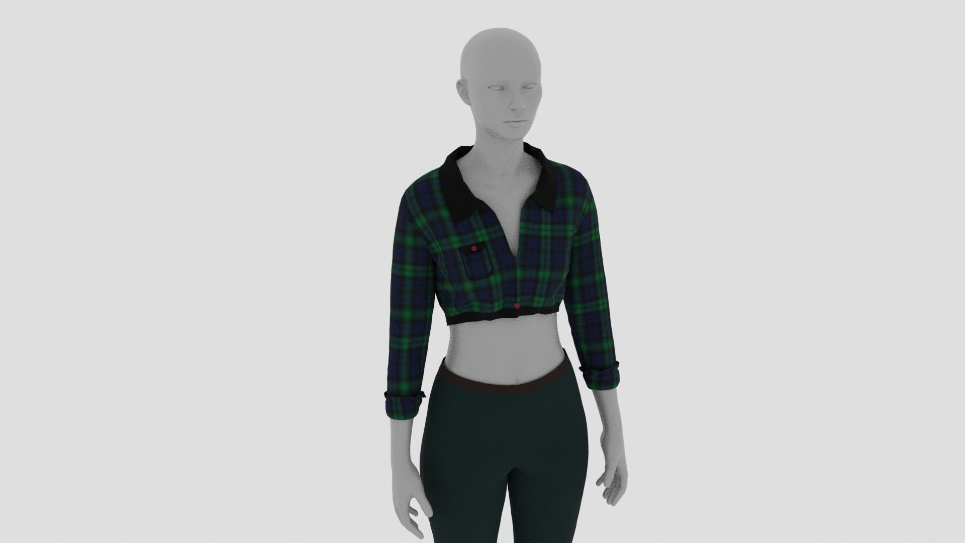 Womens Dress - Female Outfit Clothes Low-poly 3D model_12