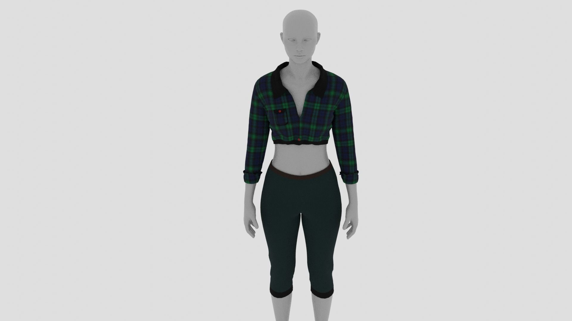 Womens Dress - Female Outfit Clothes Low-poly 3D model_4