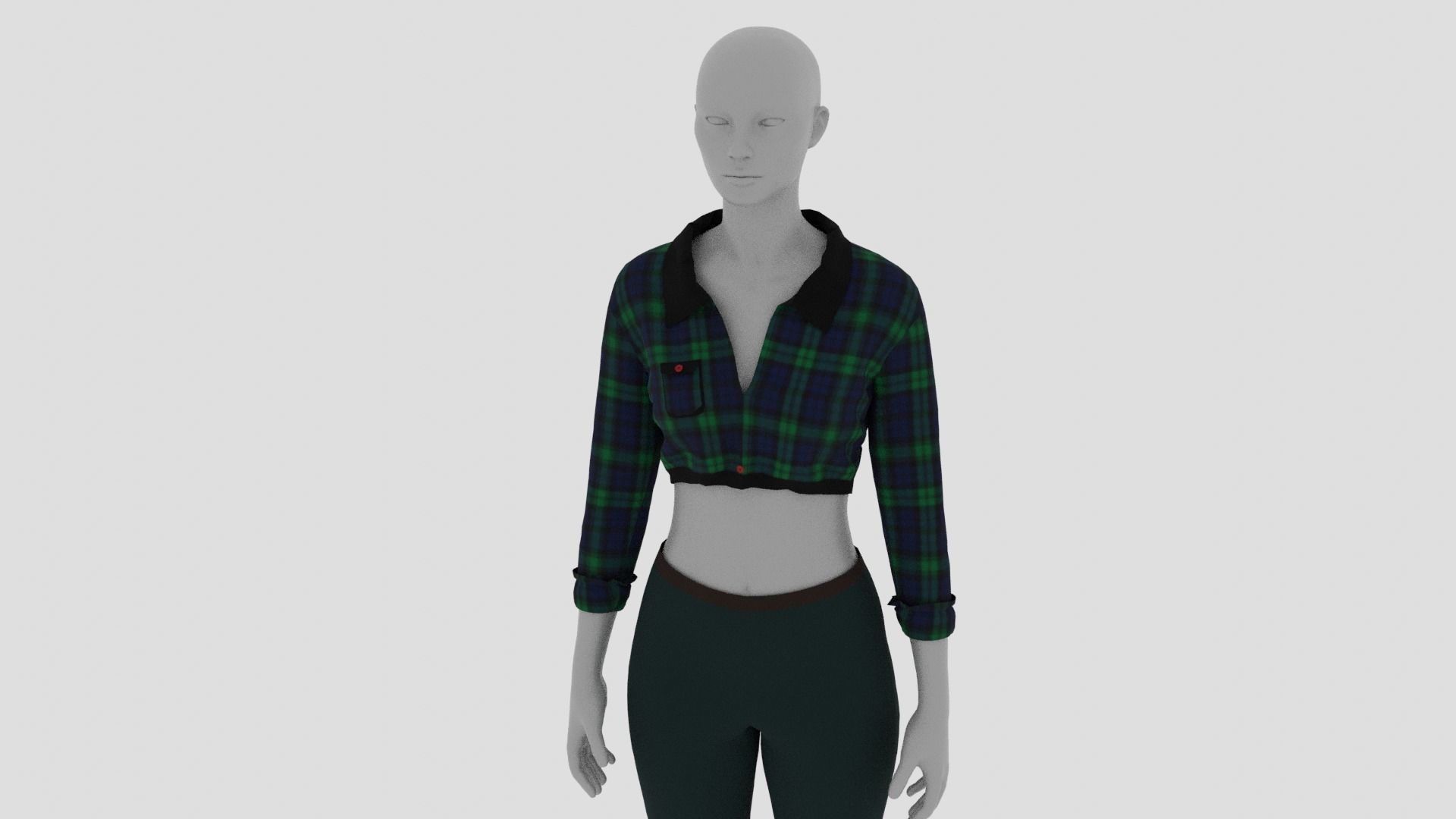 Womens Dress - Female Outfit Clothes Low-poly 3D model_13