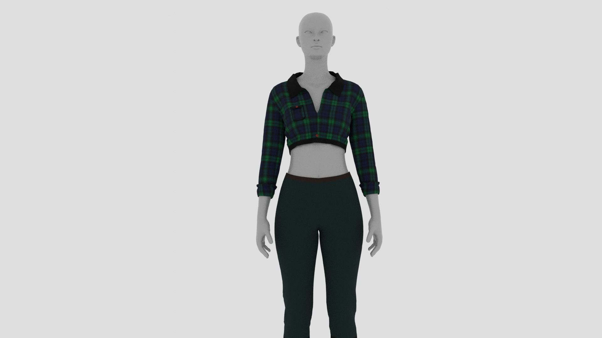 Womens Dress - Female Outfit Clothes Low-poly 3D model_7