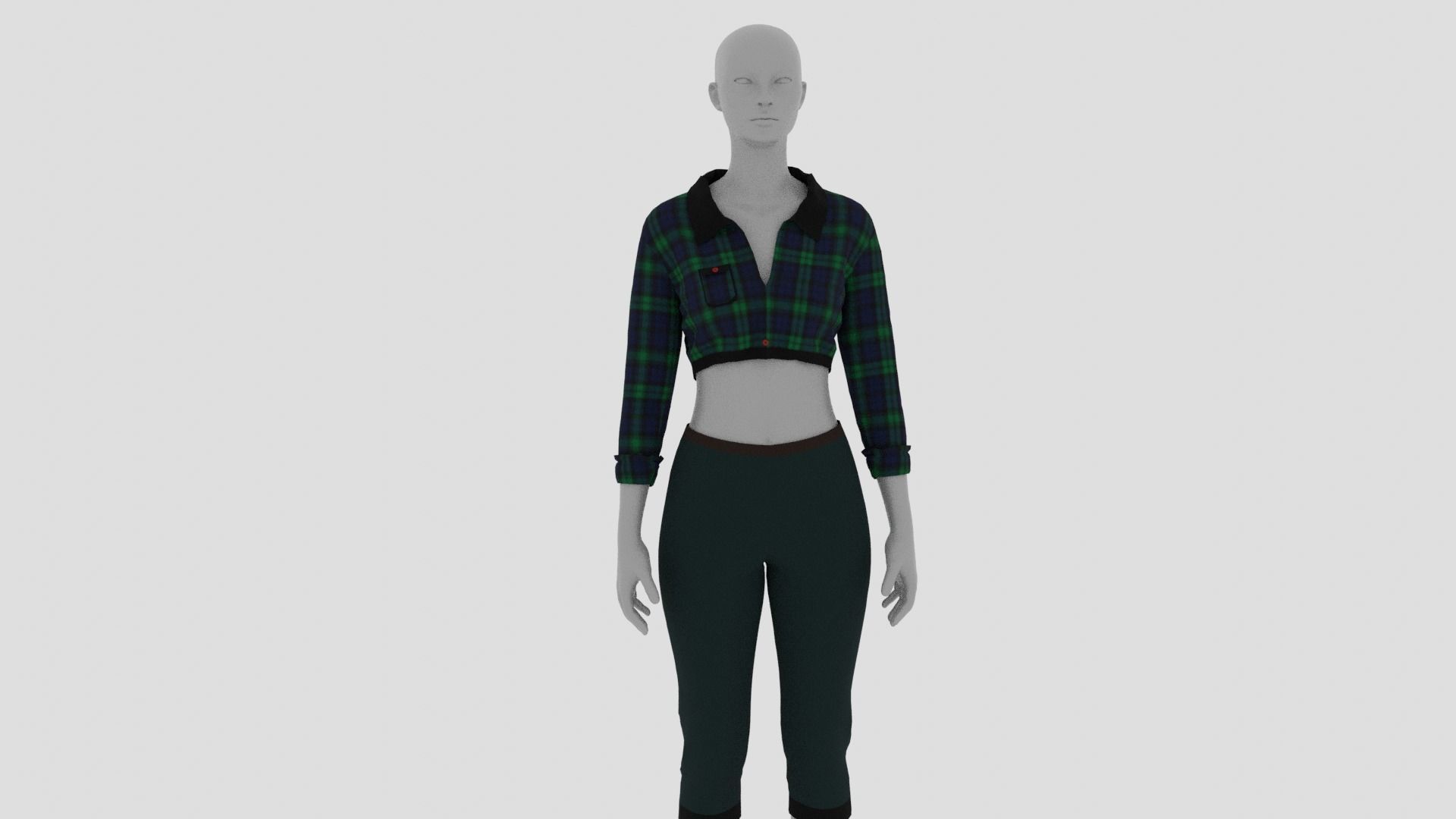Womens Dress - Female Outfit Clothes Low-poly 3D model_16