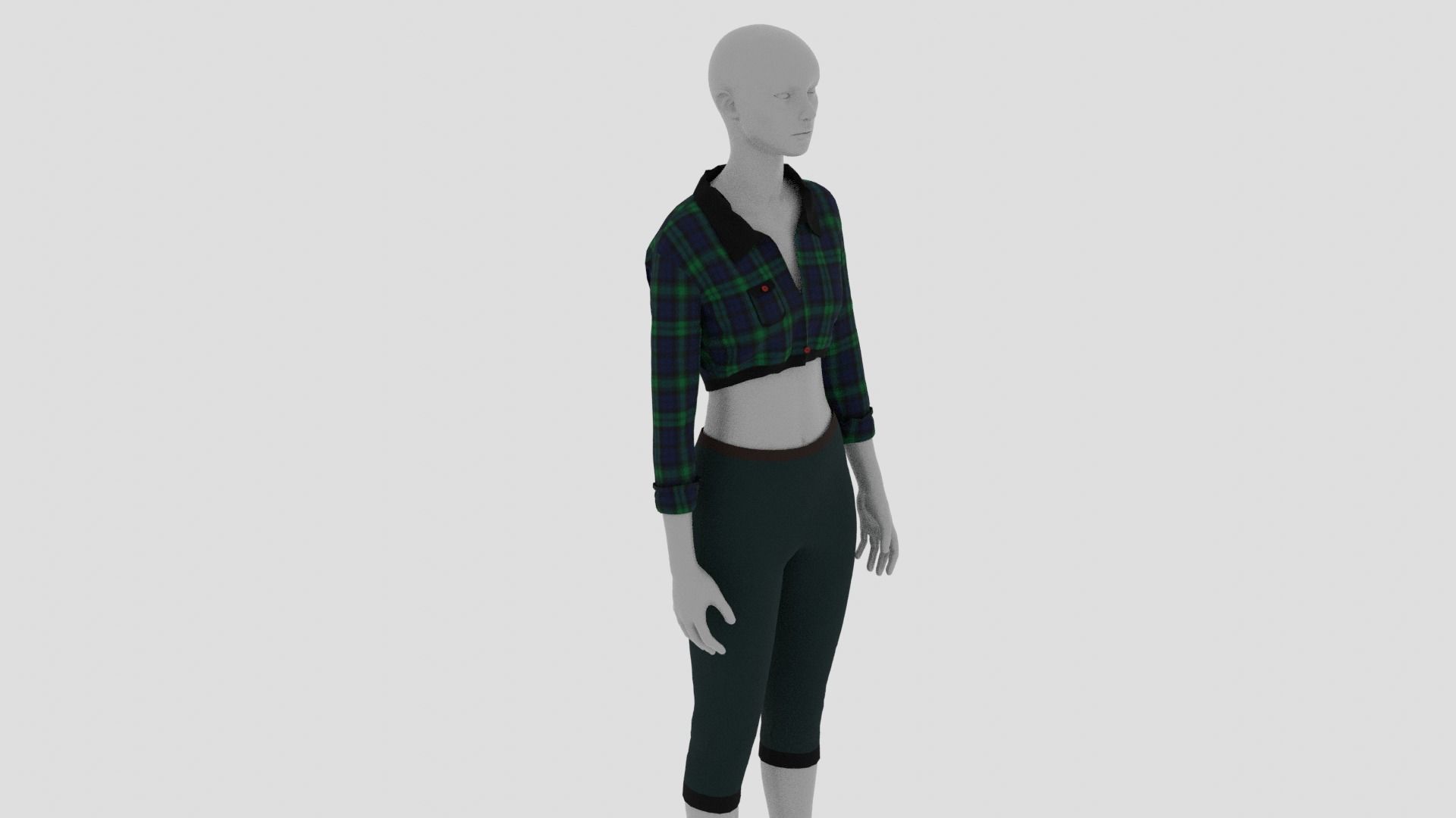 Womens Dress - Female Outfit Clothes Low-poly 3D model_3