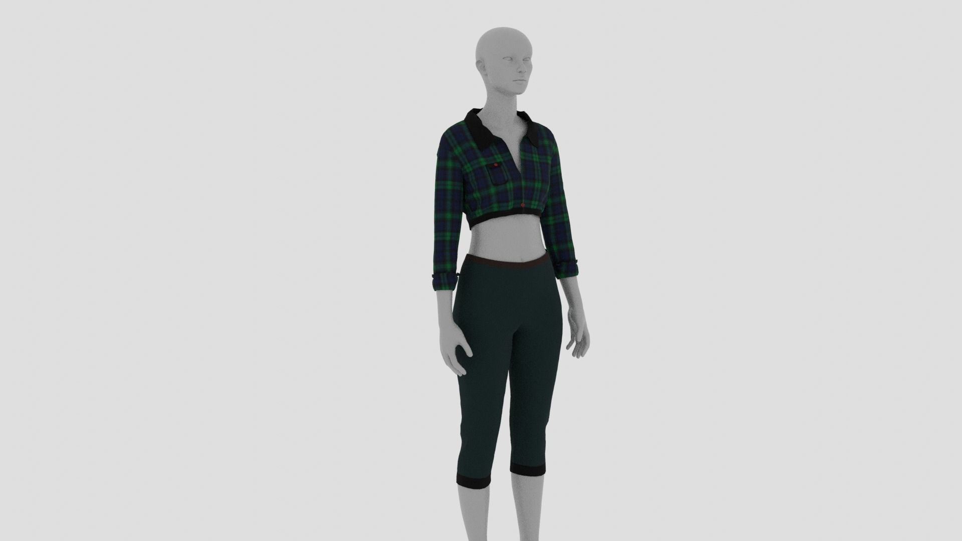 Womens Dress - Female Outfit Clothes Low-poly 3D model_1