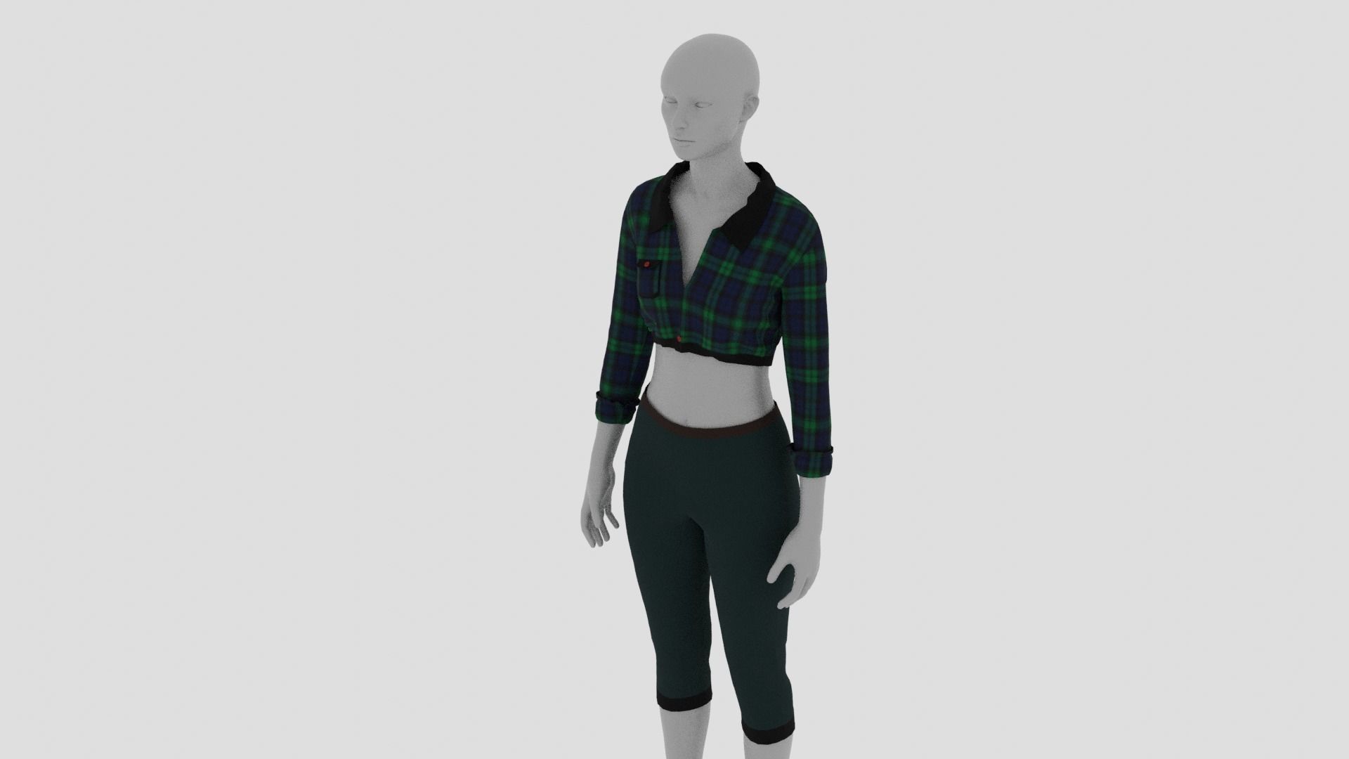 Womens Dress - Female Outfit Clothes Low-poly 3D model_5