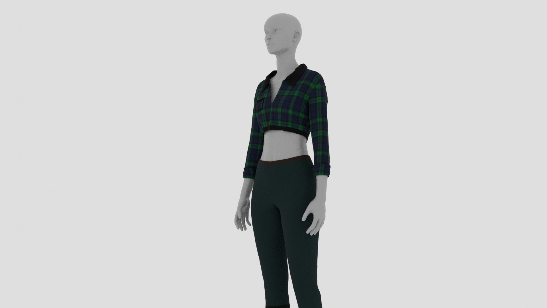Womens Dress - Female Outfit Clothes Low-poly 3D model_8