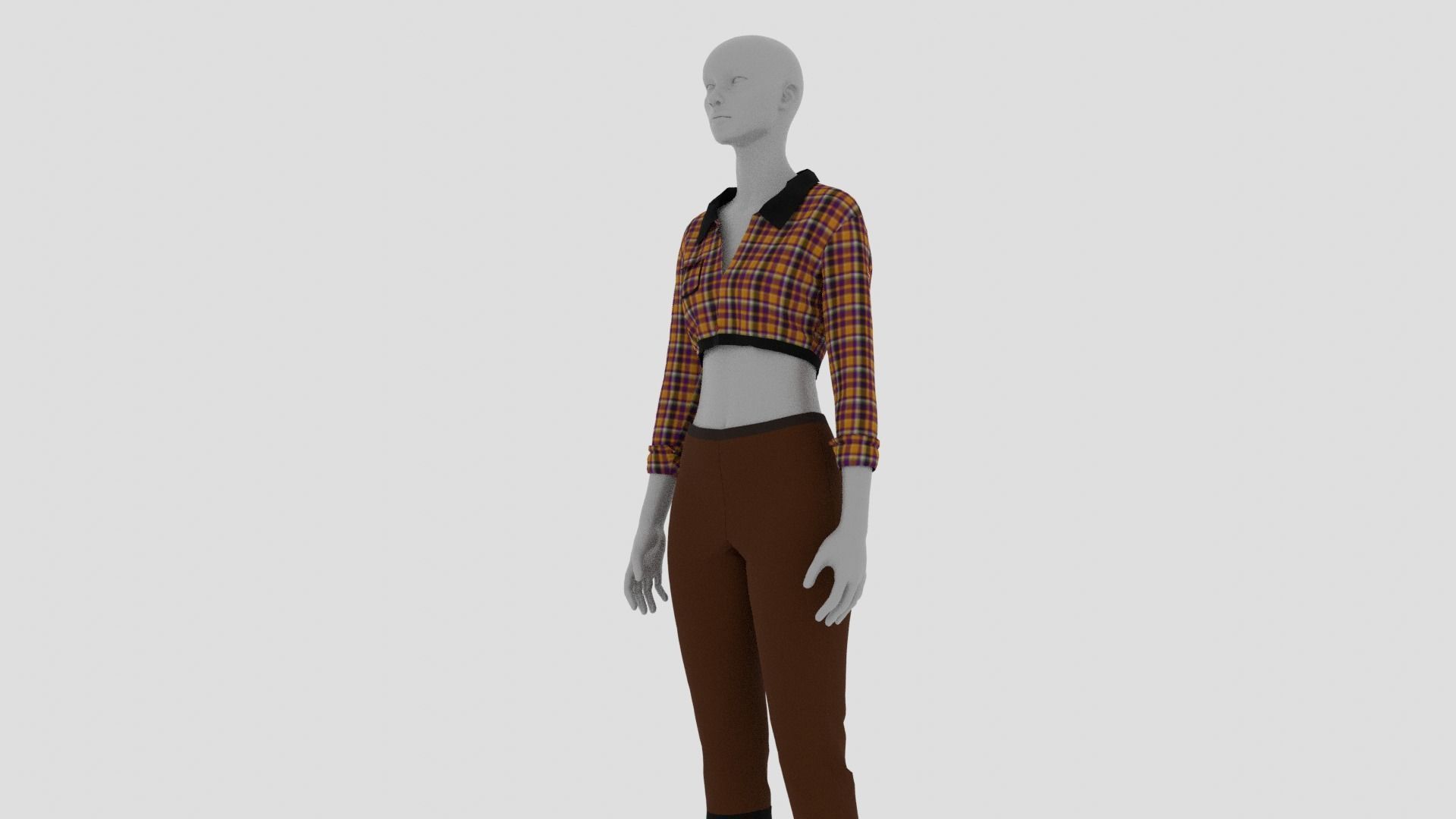 Womens Dress - Female Outfit Clothes Low-poly 3D model_8