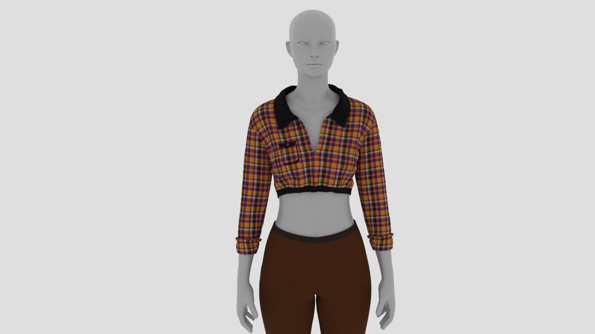 Womens Dress - Female Outfit Clothes Low-poly 3D model_10