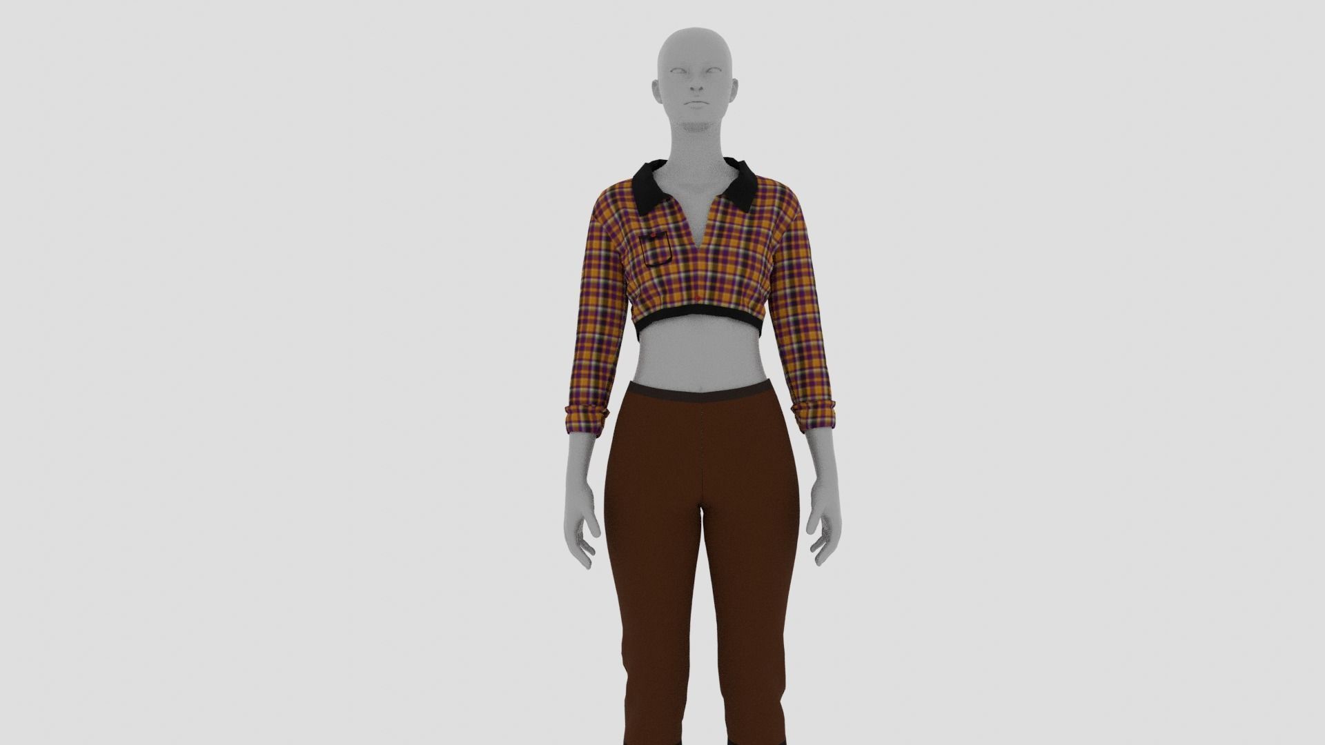 Womens Dress - Female Outfit Clothes Low-poly 3D model_7