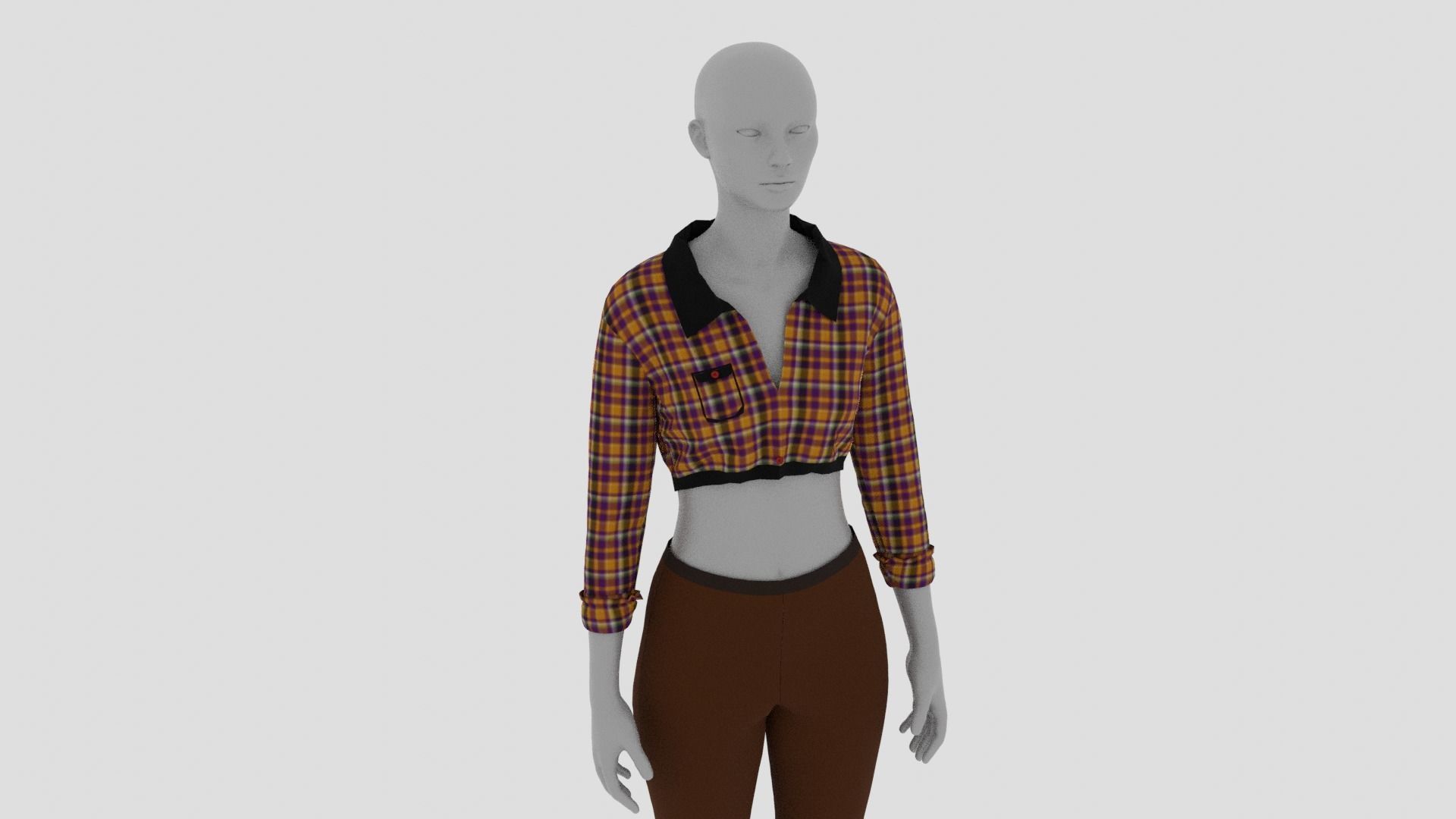 Womens Dress - Female Outfit Clothes Low-poly 3D model_12