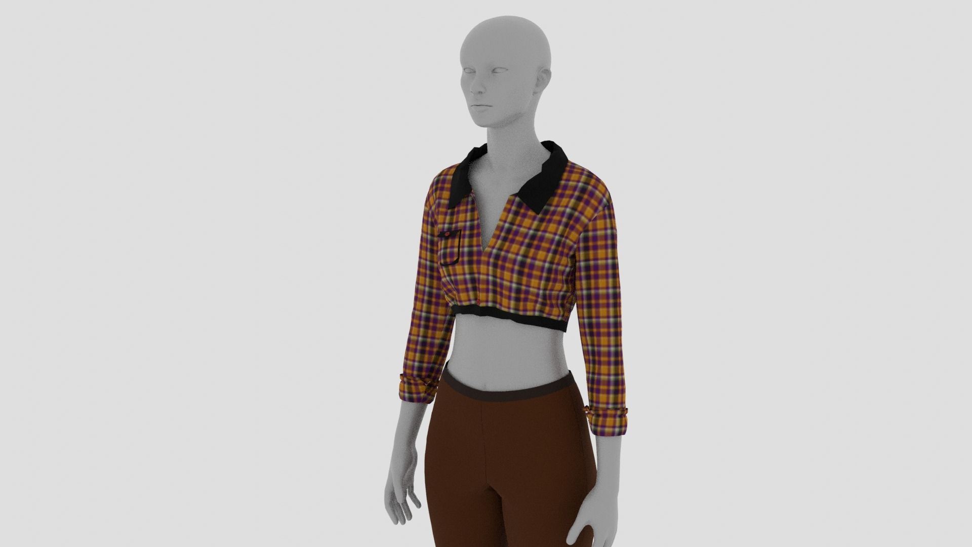 Womens Dress - Female Outfit Clothes Low-poly 3D model_11