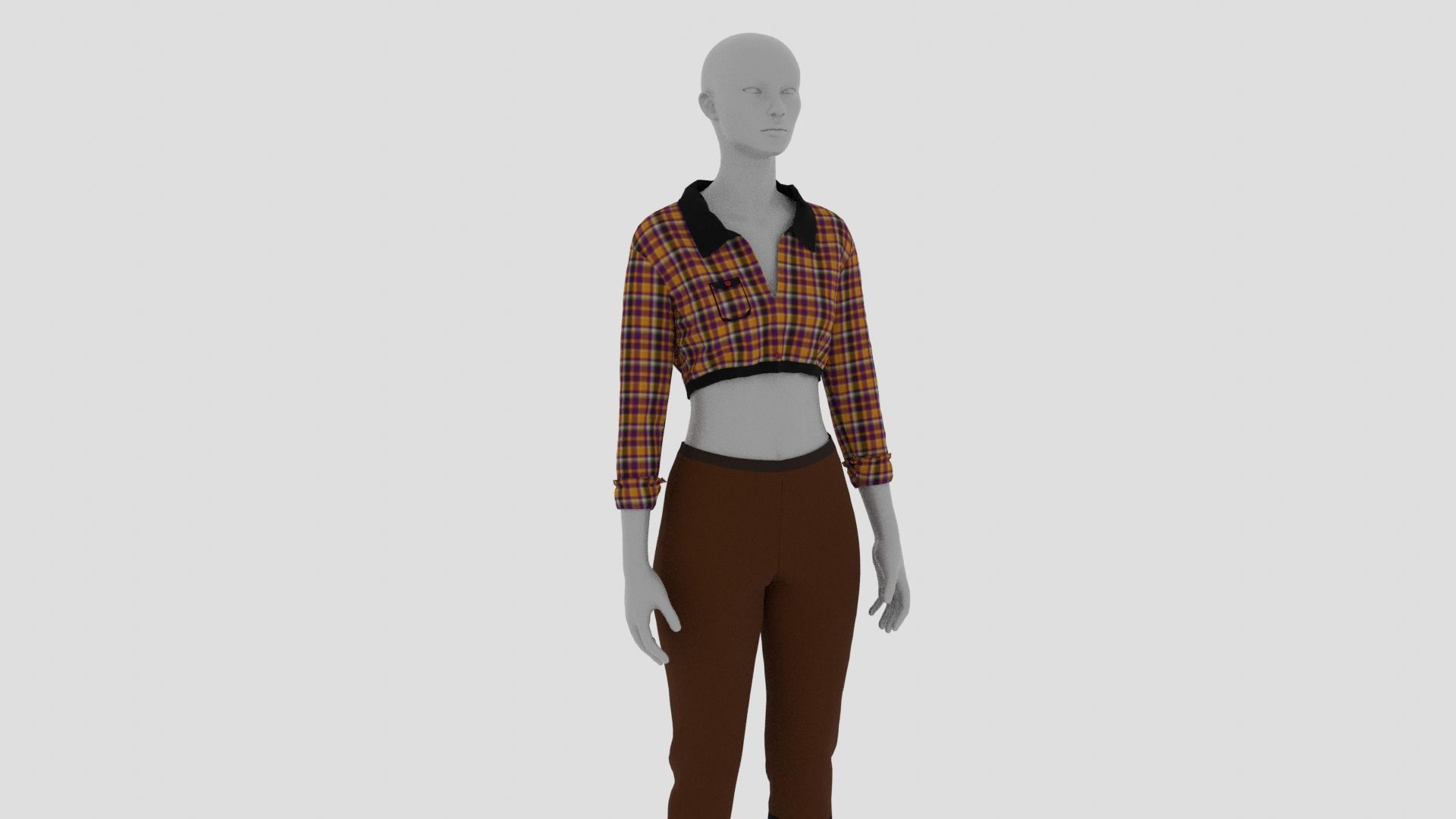 Womens Dress - Female Outfit Clothes Low-poly 3D model_17