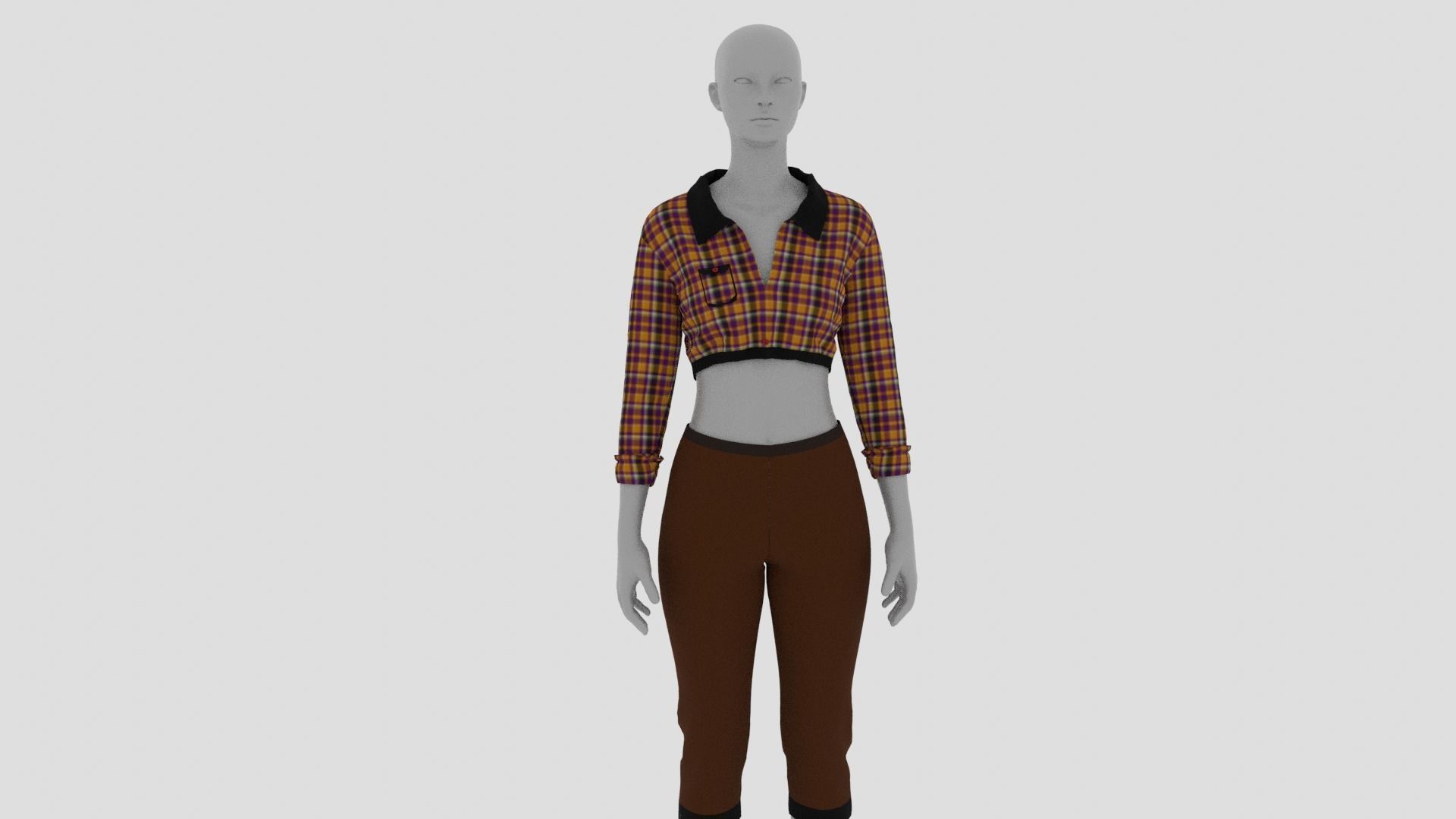 Womens Dress - Female Outfit Clothes Low-poly 3D model_16
