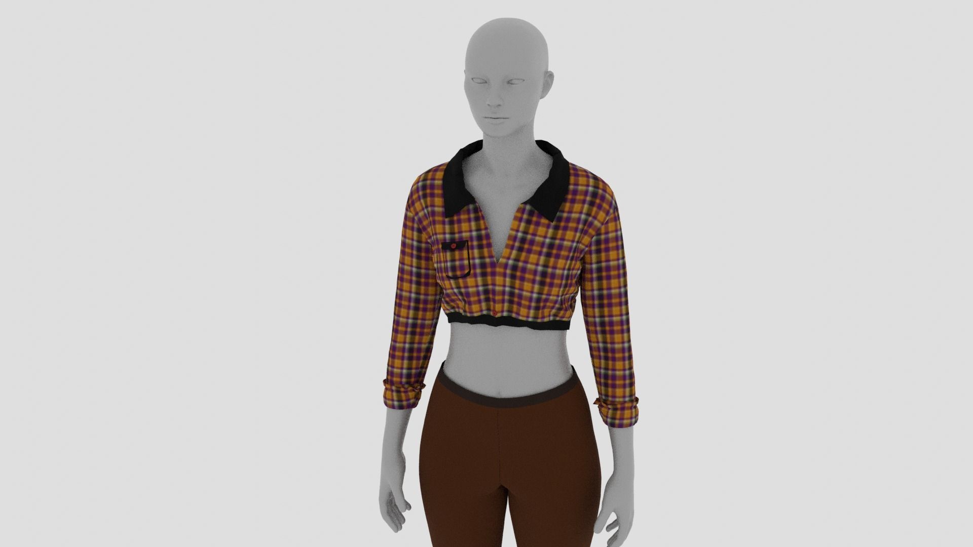 Womens Dress - Female Outfit Clothes Low-poly 3D model_13