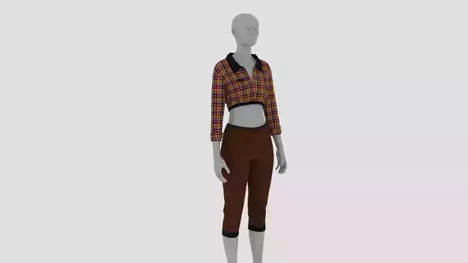 Womens Dress - Female Outfit Clothes Low-poly 3D model