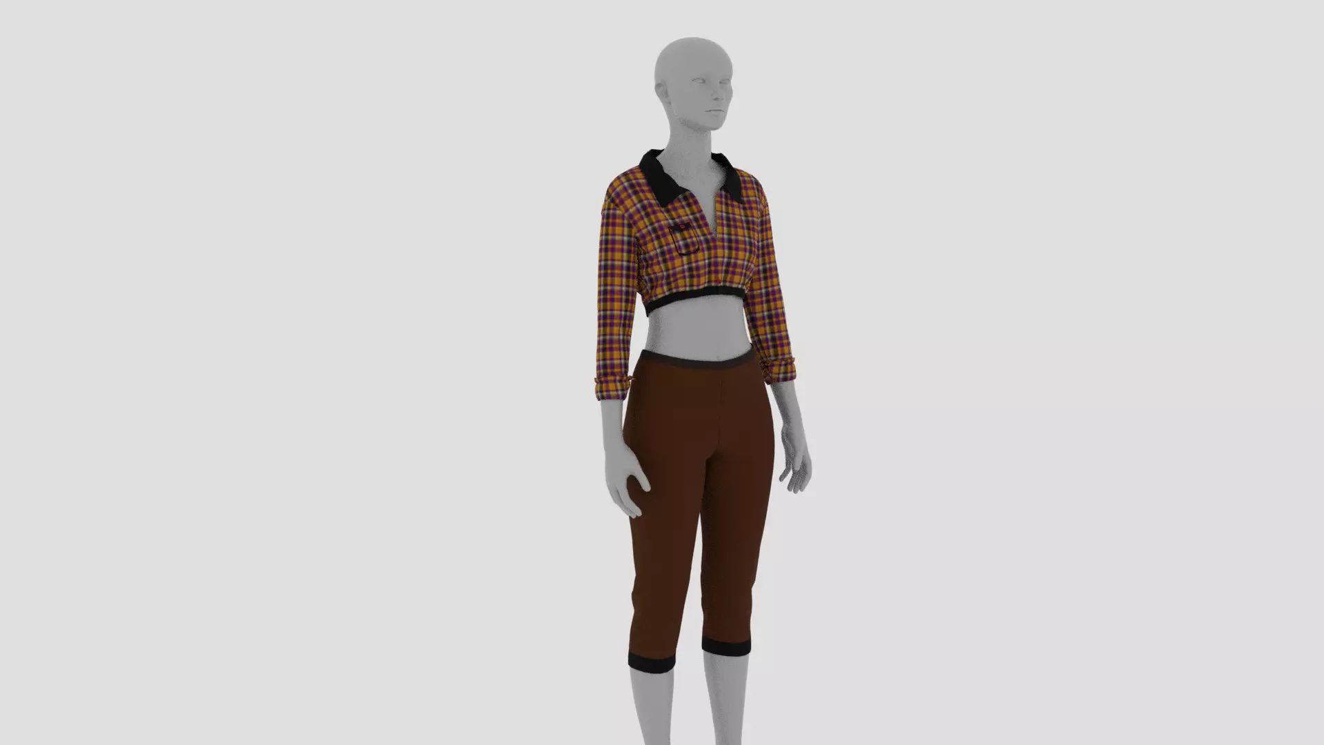 Womens Dress - Female Outfit Clothes Low-poly 3D model_0