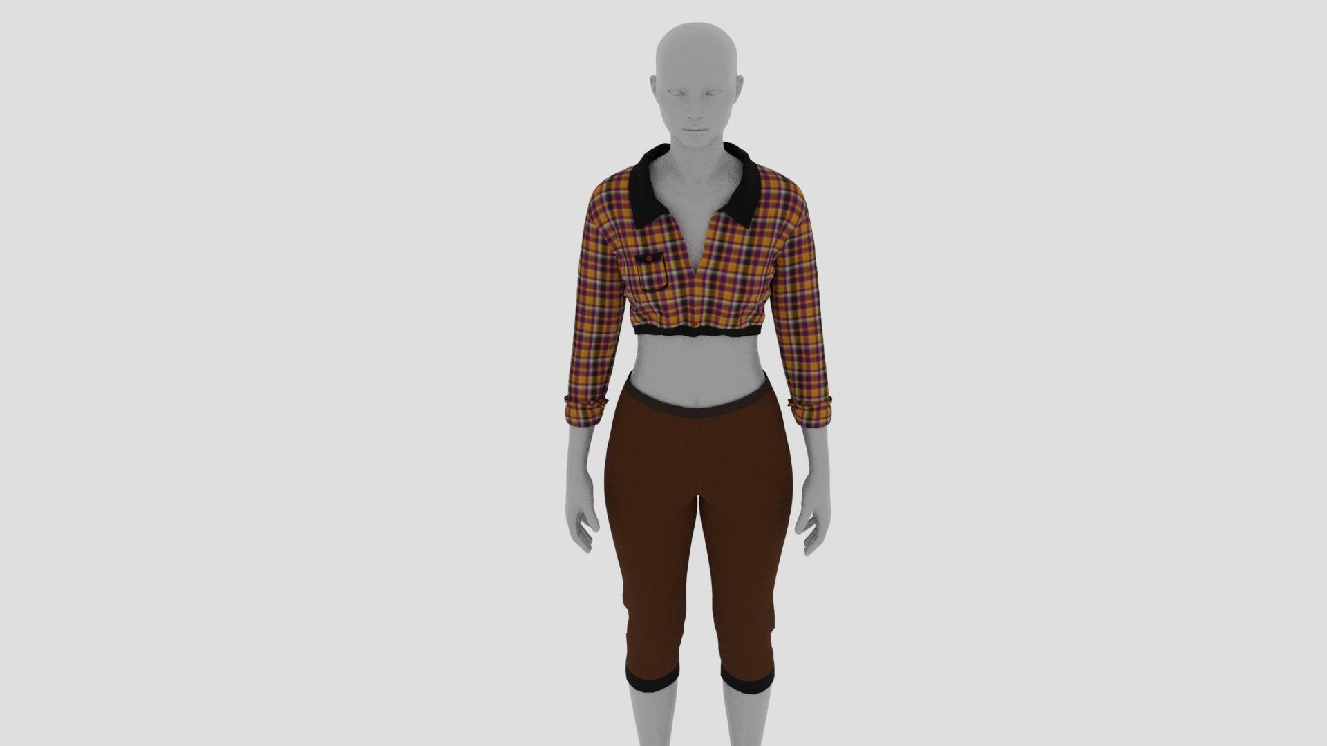 Womens Dress - Female Outfit Clothes Low-poly 3D model_4