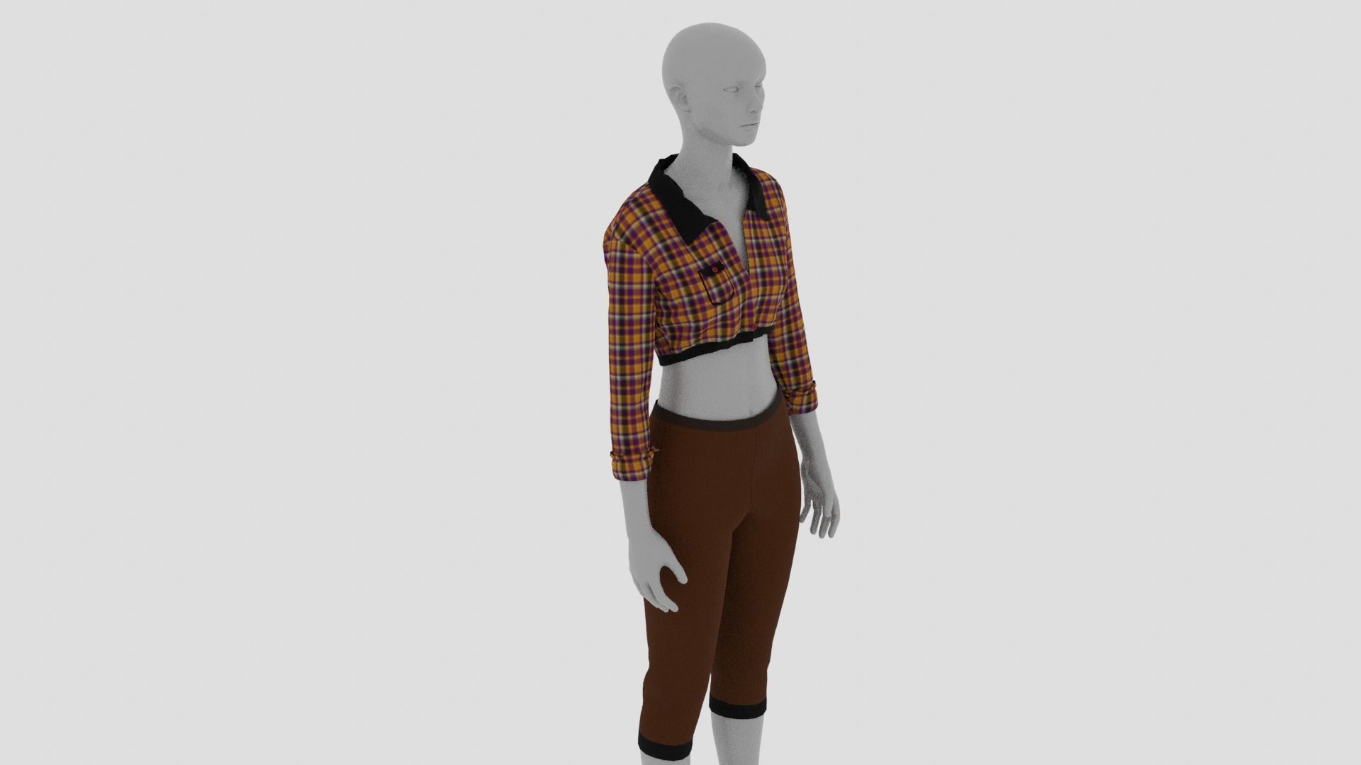 Womens Dress - Female Outfit Clothes Low-poly 3D model_3