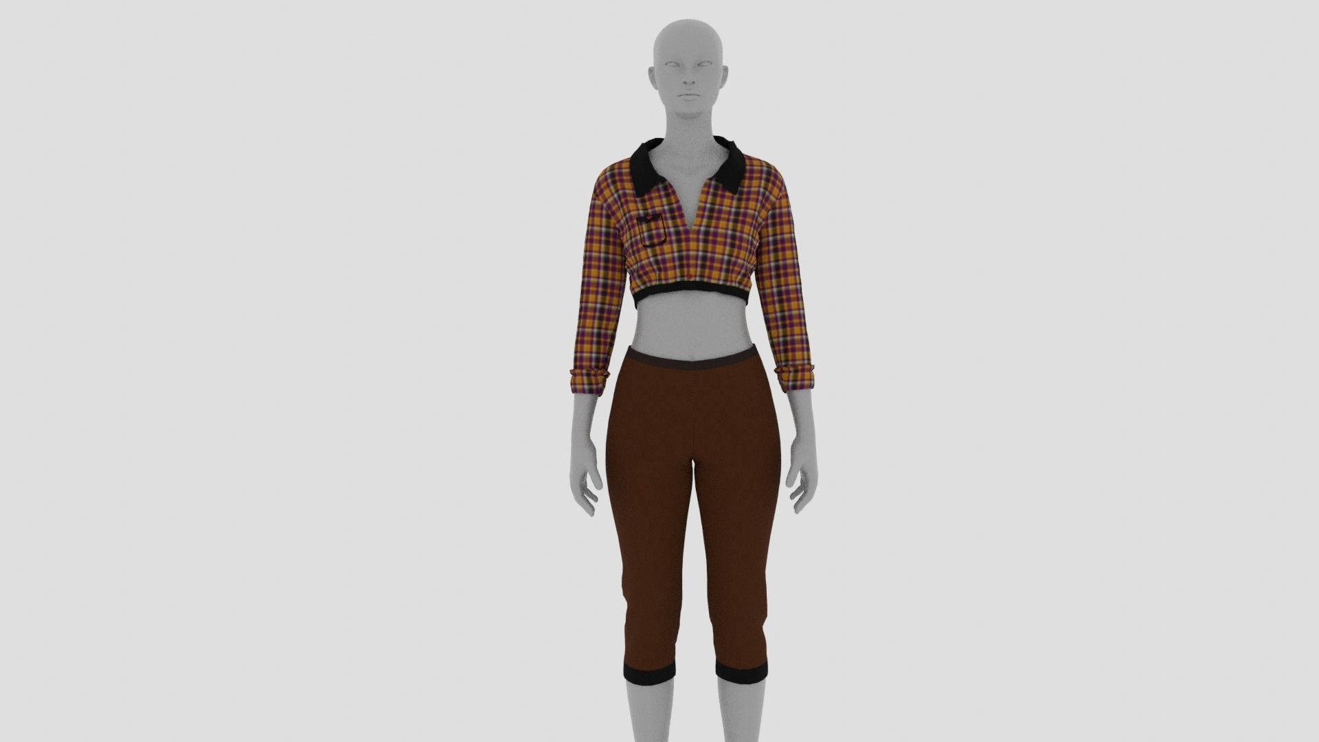 Womens Dress - Female Outfit Clothes Low-poly 3D model_1